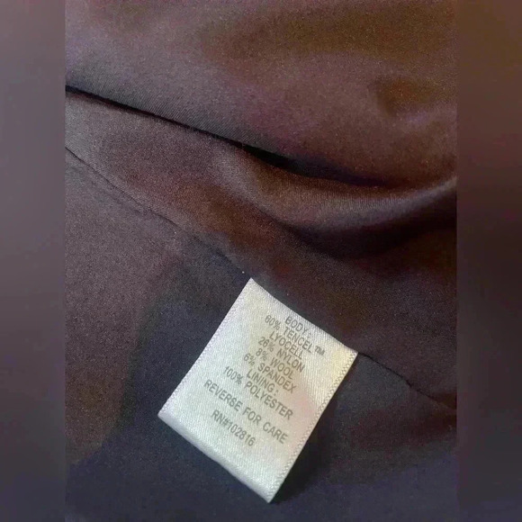 Garnet Hill Navy Blue Wool Blend Stretch Knit Blazer Jacket Women’s Size 14 - Picture 7 of 12